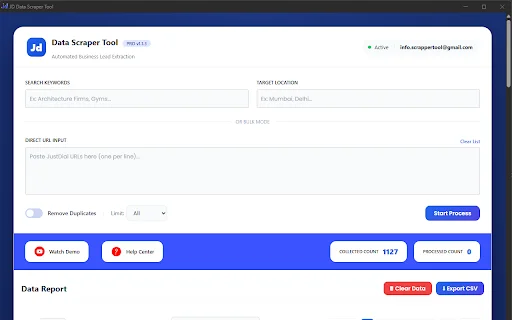 JD Data Scrapper Tool ডাউনলোড করুন – দ্রুত বিজনেস ডেটা সংগ্রহ - Screenshot 4