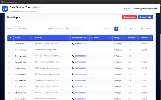 JD Data Scrapper Tool ডাউনলোড করুন – দ্রুত বিজনেস ডেটা সংগ্রহ - Screenshot 1