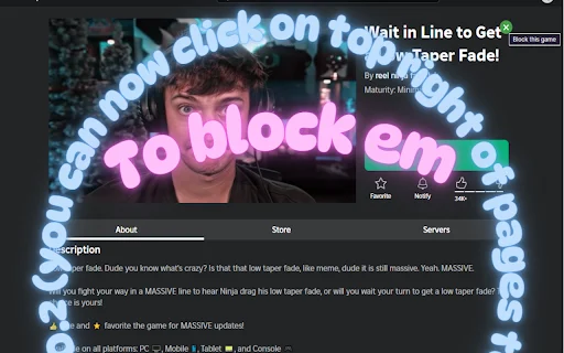 Roblox Game Blocker ডাউনলোড করুন – অকারণে বিরক্তিকর গেম লুকান - Screenshot 4