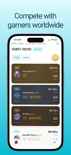 Teamfit Tactics ডাউনলোড করুন – TFT খেলার সাথে ফিটনেস ট্র্যাকার - Screenshot 2
