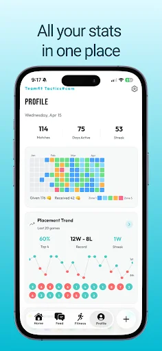 Teamfit Tactics ডাউনলোড করুন – TFT খেলার সাথে ফিটনেস ট্র্যাকার - Screenshot 5