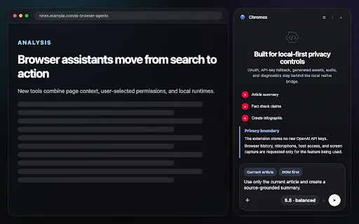 Chromex ডাউনলোড করুন – সেরা AI ব্রাউজার অ্যাসিস্ট্যান্ট - Screenshot 4