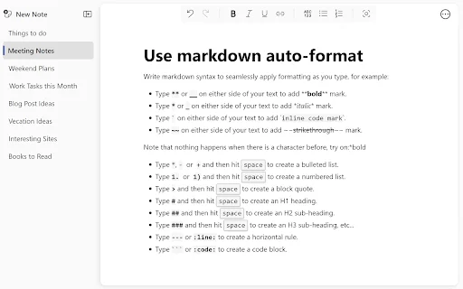 Notebook: Quick and Simple Notes ডাউনলোড করুন – সেরা নোট-টেকিং এক্সটেনশন - Screenshot 3