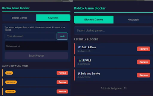 Roblox Game Blocker ডাউনলোড করুন – অকারণে বিরক্তিকর গেম লুকান - Screenshot 2